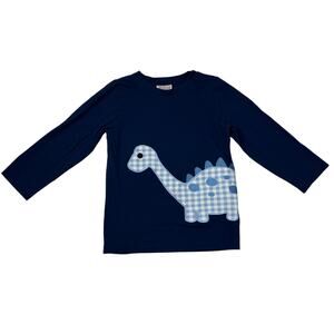 The Smocking Place Blue Dinosaur Appliqué Tee